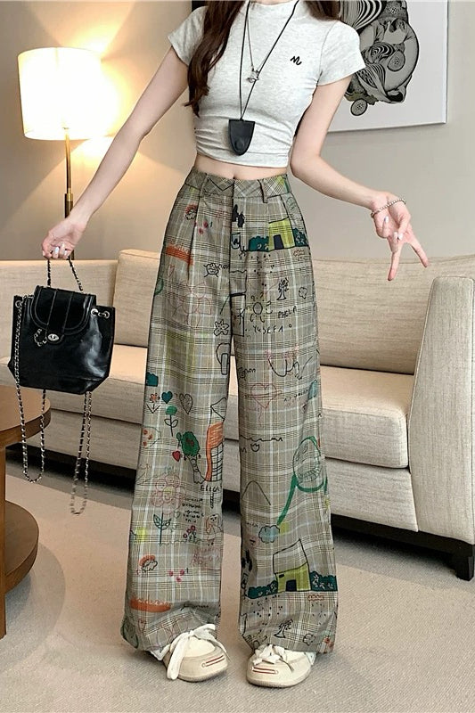 Plaid Graffiti Pants