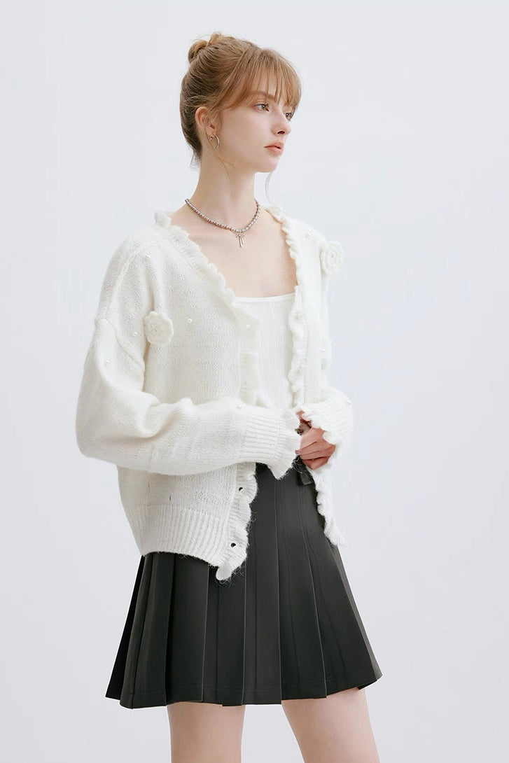 White Floral Sweater