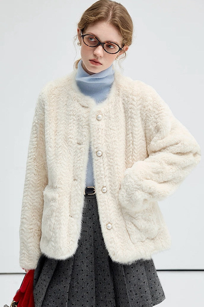 White Mink Fur Coat