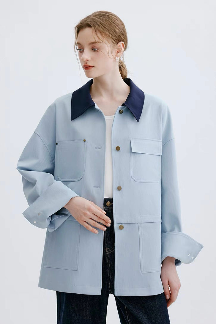 Black Collar Utility Jacket