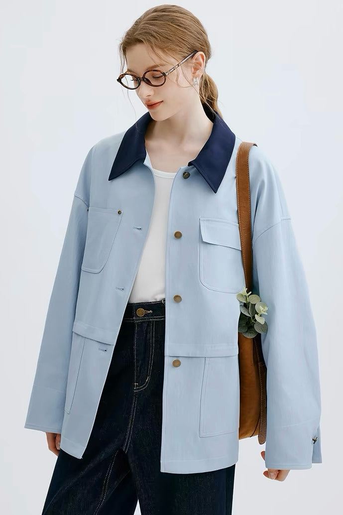 Black Collar Utility Jacket