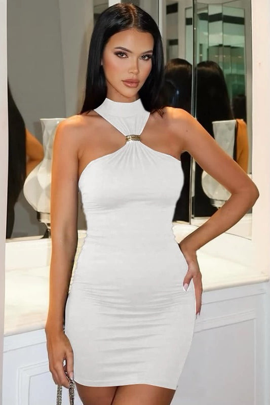 Neck-Wrap Bodycon Dress