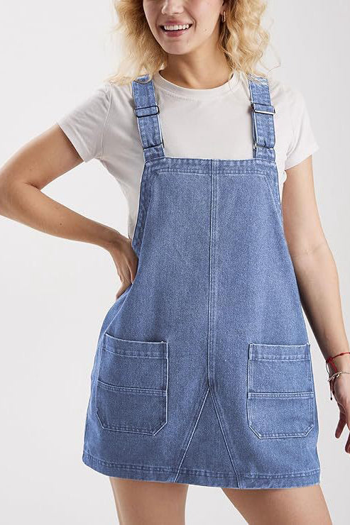 Denim Suspender Dress