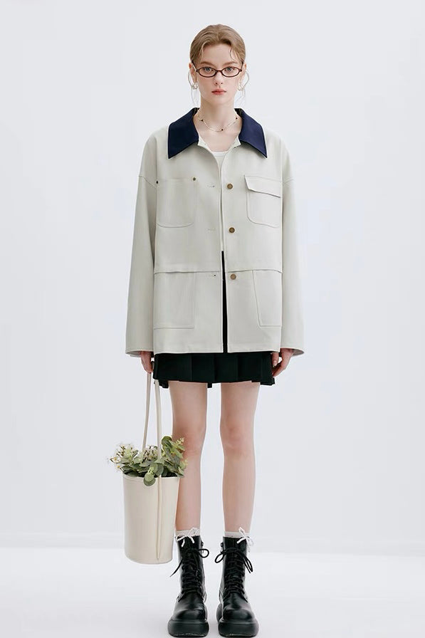 Black Collar Utility Jacket