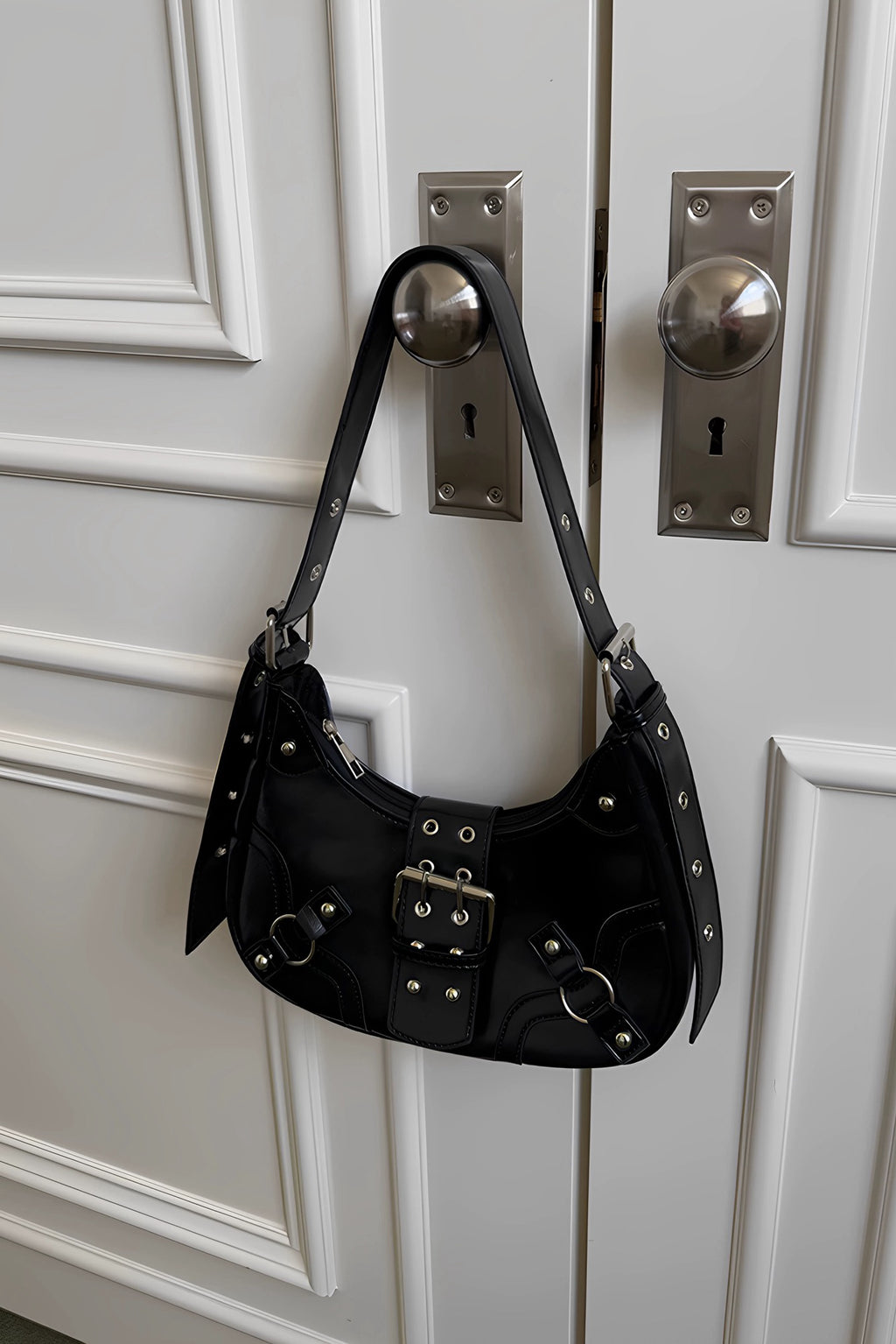 Leather Buckle Crossbody Bag