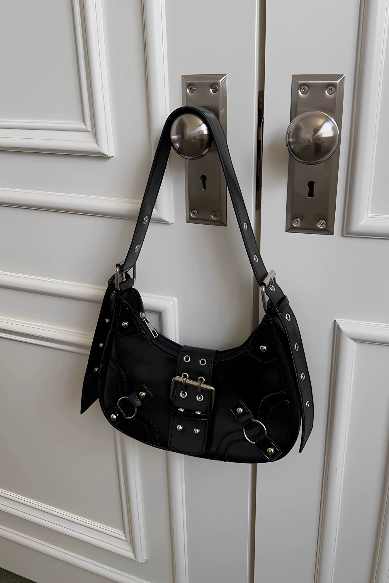 Leather Buckle Crossbody Bag