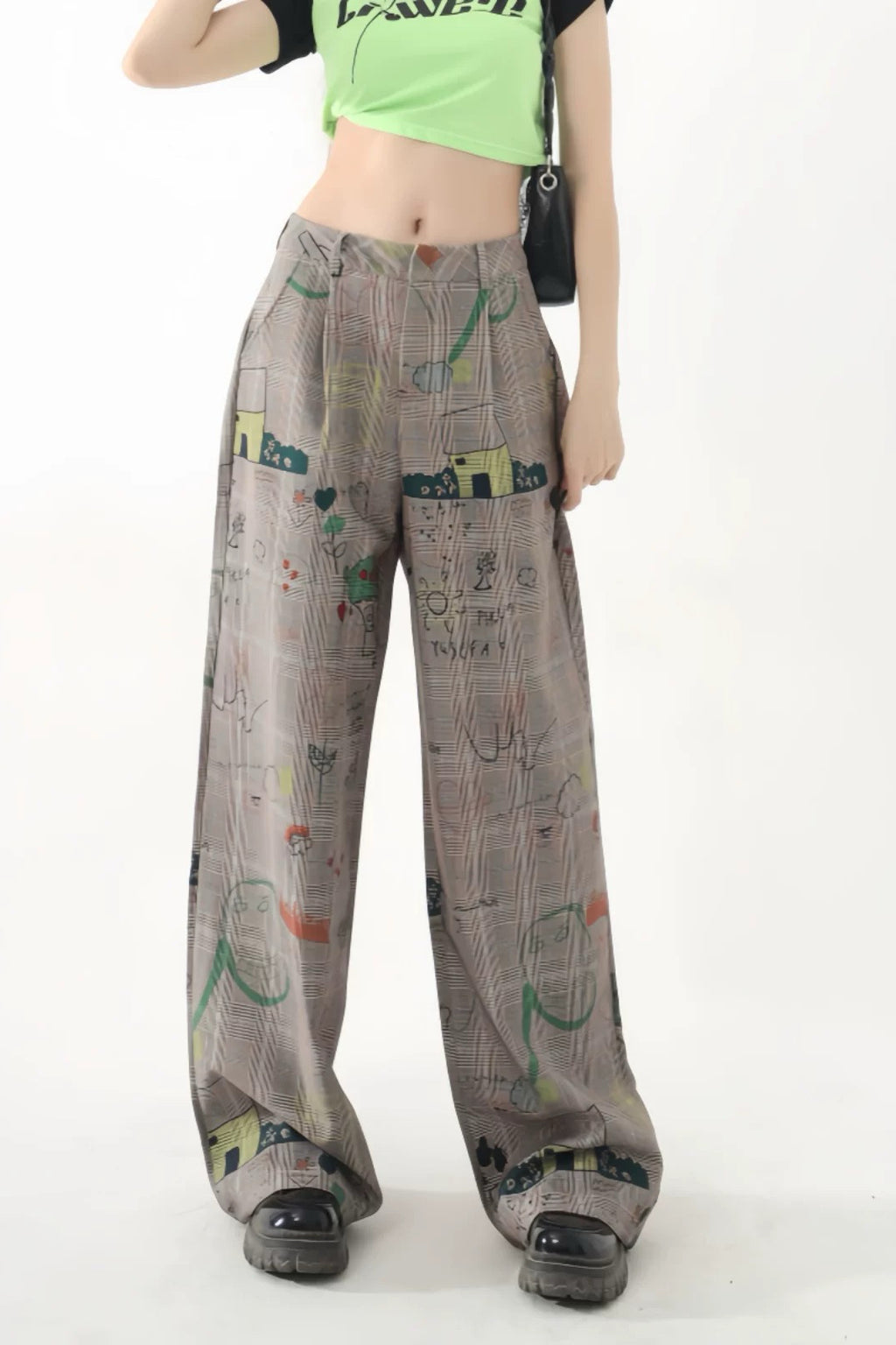 Plaid Graffiti Pants