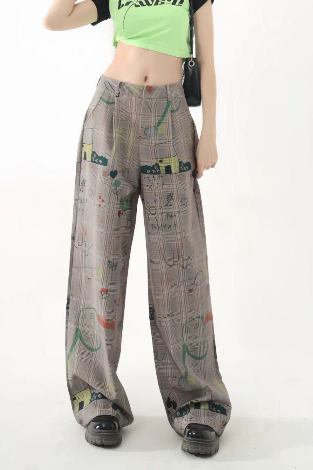 Plaid Graffiti Pants