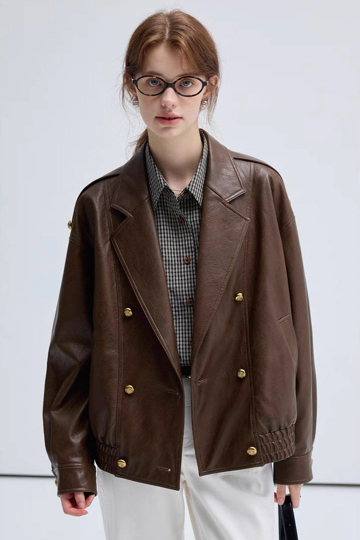 Vintage Brown Leather Jacket
