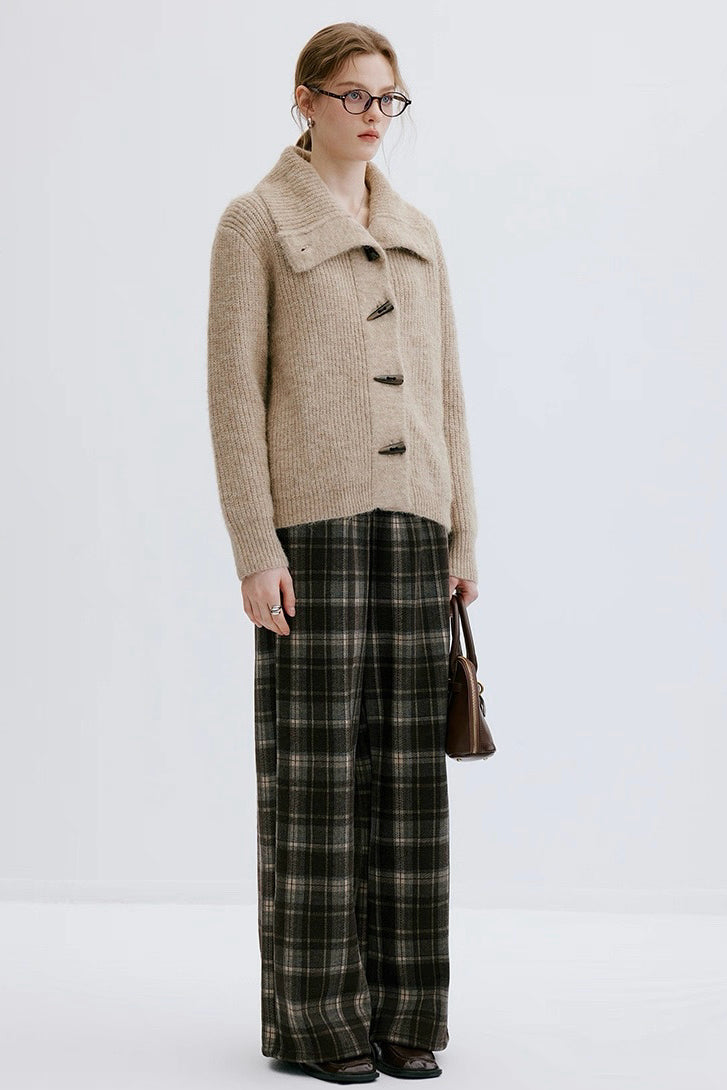 Khaki Horn Button Sweater