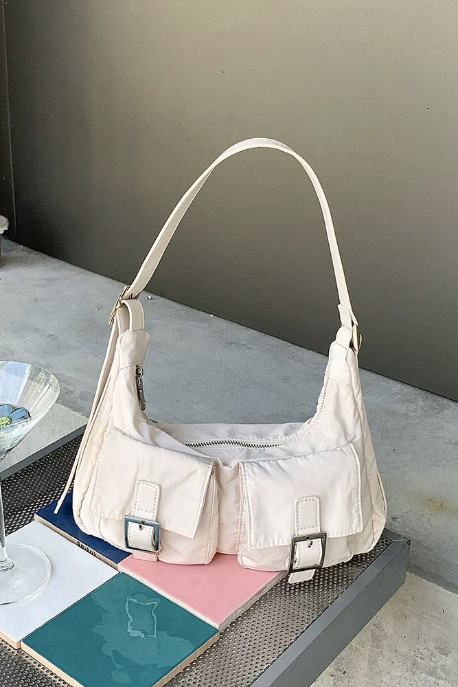 Dual-Pocket Minimalist Crossbody Bag