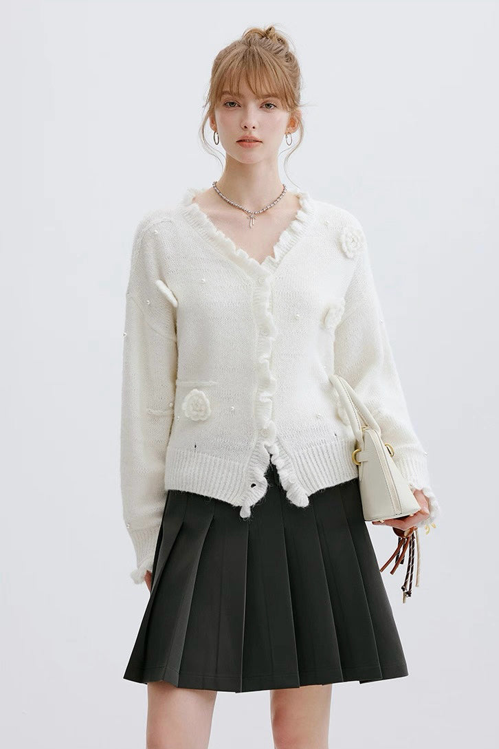 White Floral Sweater