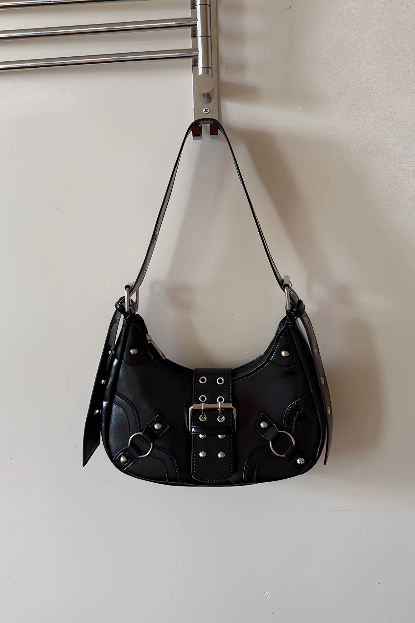 Leather Buckle Crossbody Bag
