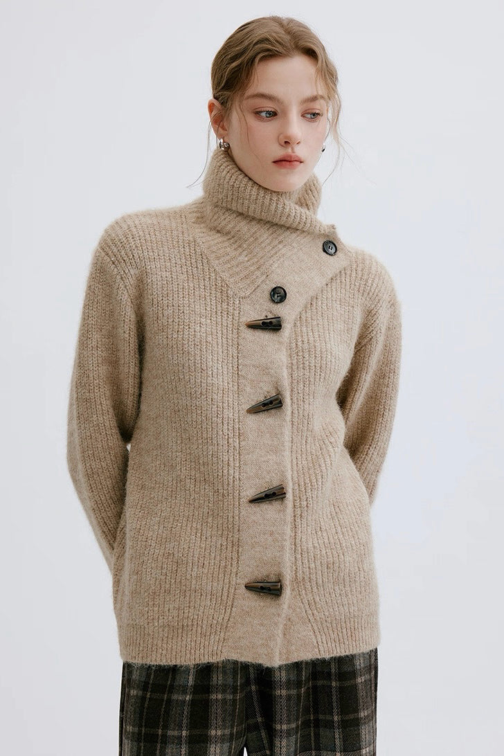 Khaki Horn Button Sweater