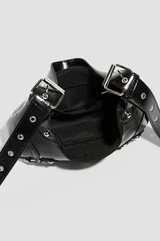 Leather Buckle Crossbody Bag