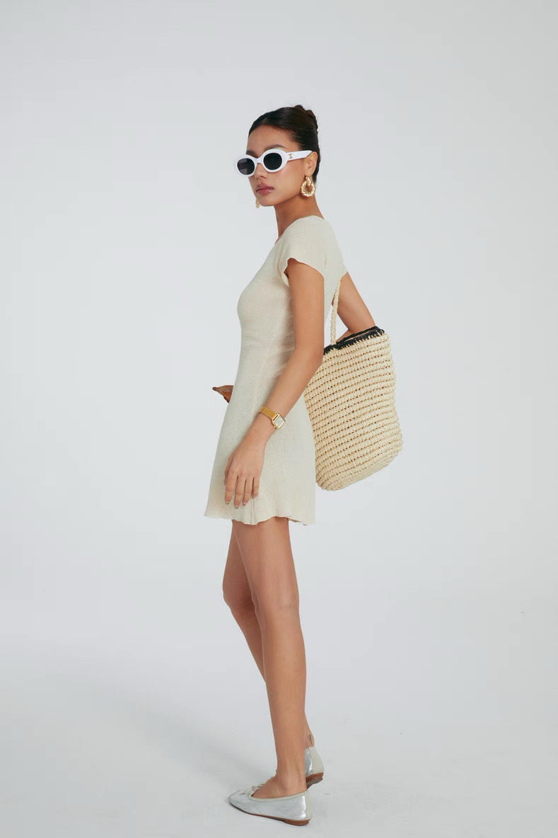 V-Neck Knitted Dress