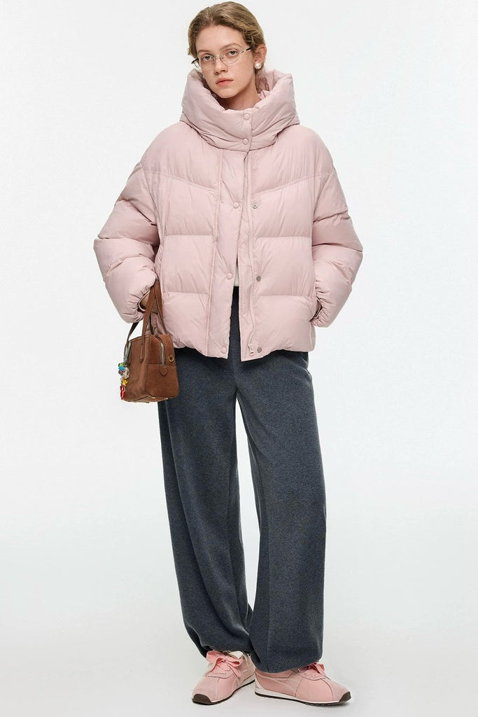 Pink Hooded Down Jacket
