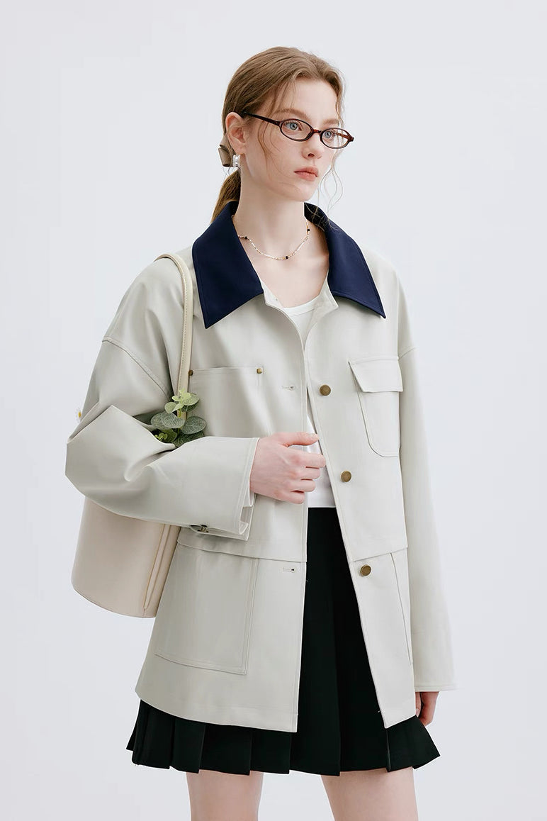 Black Collar Utility Jacket
