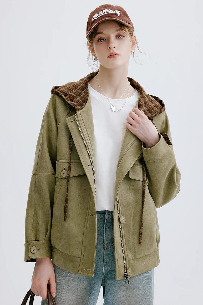 Color-Block Hoodie Jacket