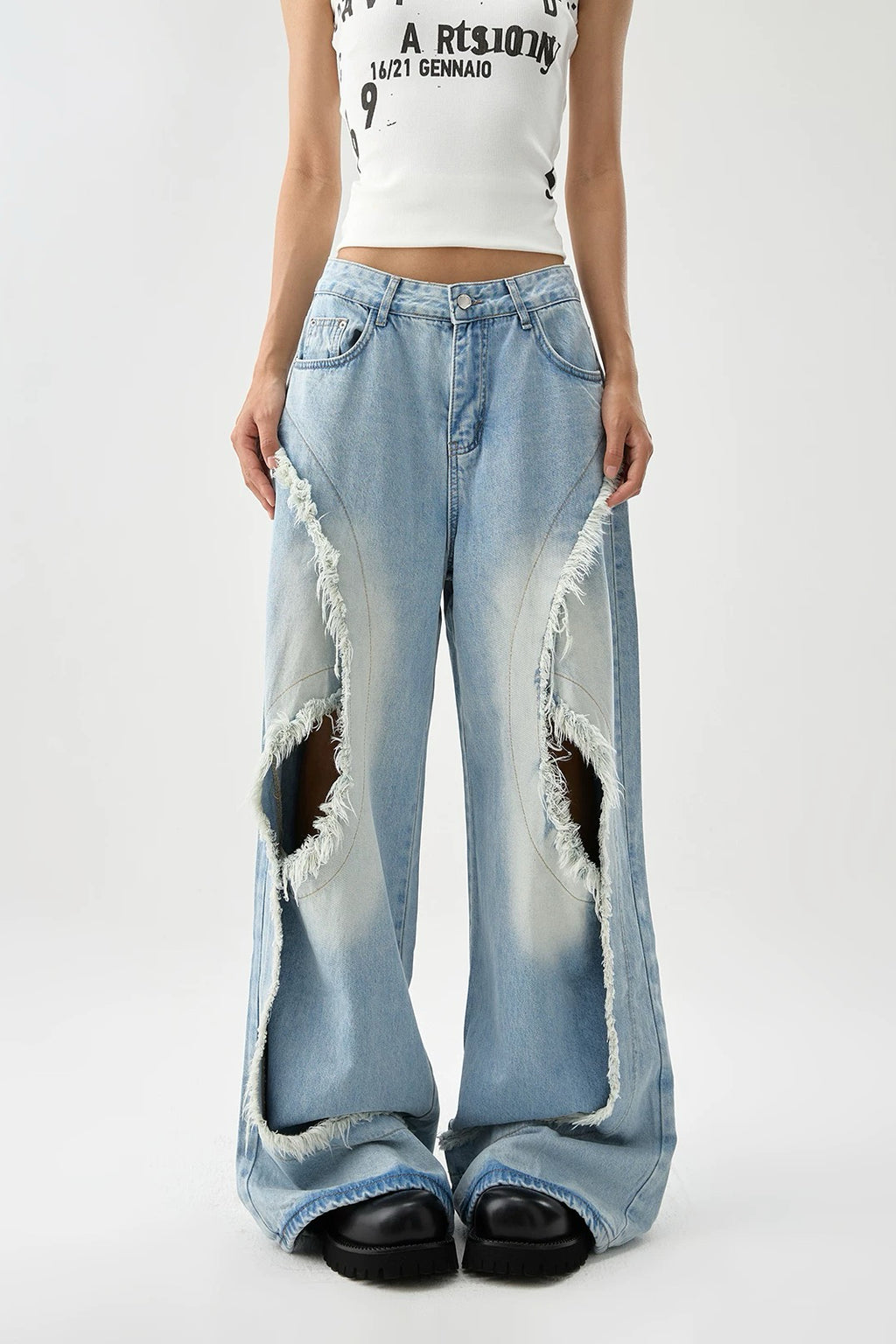 Frayed Ripped Jeans