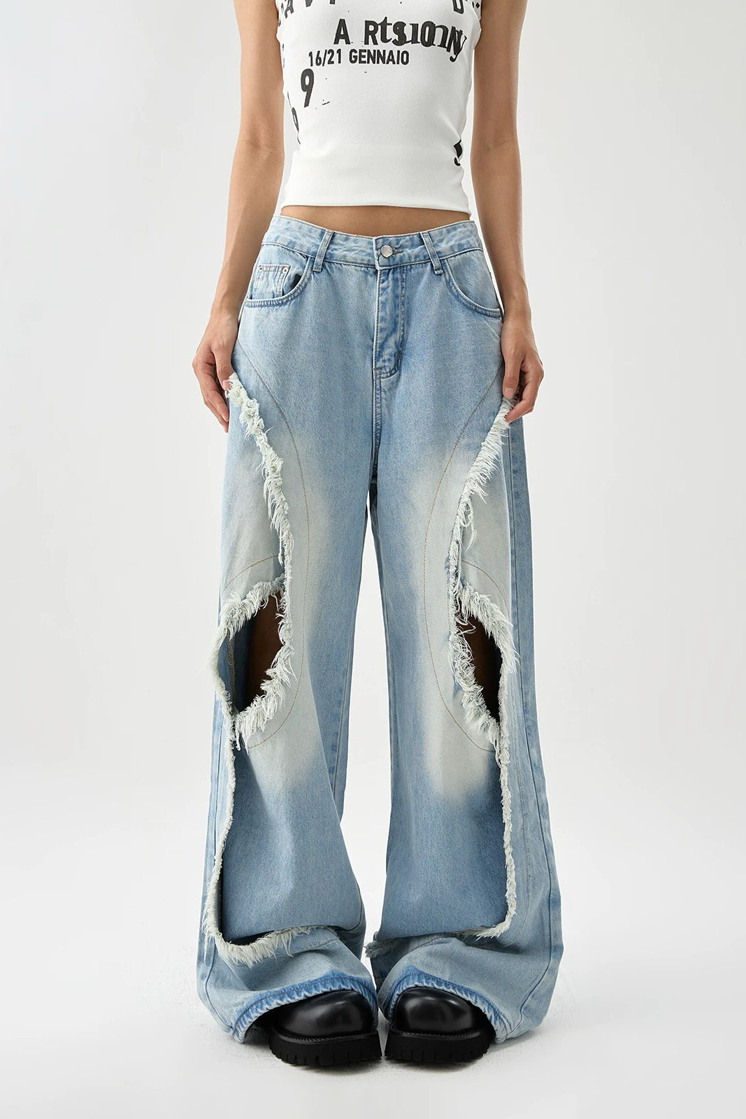 Frayed Ripped Jeans