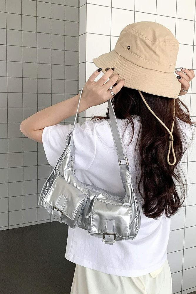 Dual-Pocket Minimalist Crossbody Bag