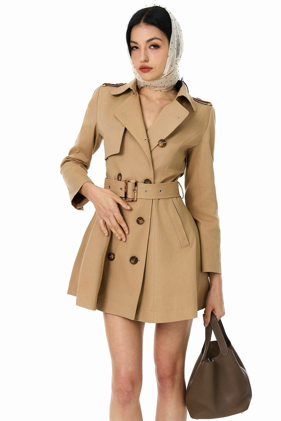 Premium Cropped Trench Coat