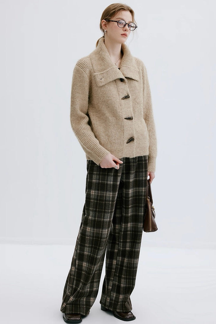 Khaki Horn Button Sweater