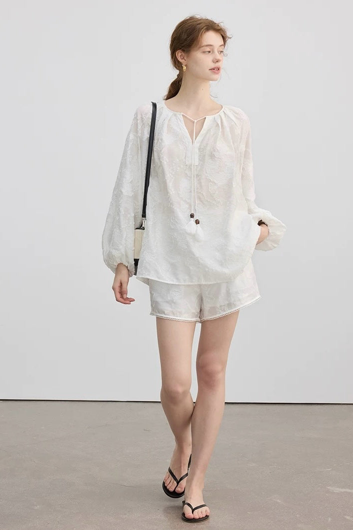 Embroidered Shirt Set