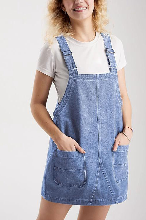 Denim Suspender Dress