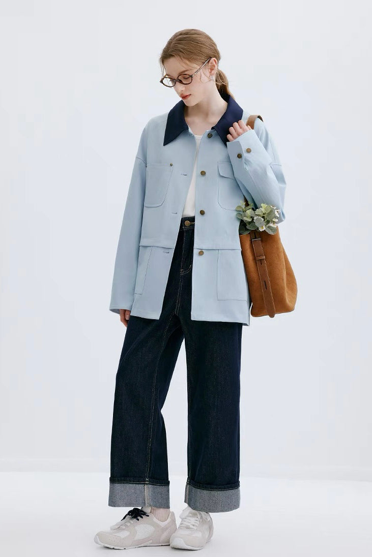 Black Collar Utility Jacket
