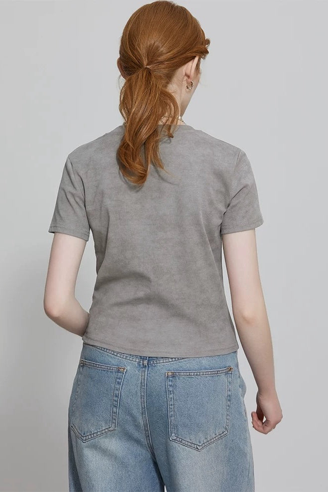 Gray Rhinestone Top